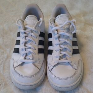 Adidas Classic White Sneakers with Black Stripes